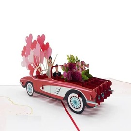 3D Wedding Pop Up Cards with Bride and Groom in the Just Married Car, 3D Greeting Card for Wedding Party, Pop Up Anniversary Card, 3d Valentines Day Cards, Birthday Card For Wife, Just Married, W07