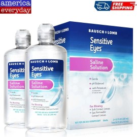 Bausch & Lomb Sensitive Eyes Contact Lens Solution, 12 Fl Oz  (Twin Pack)