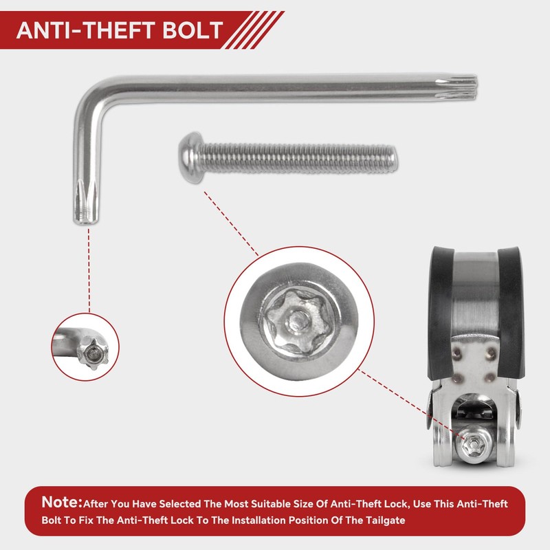 Universal Tailgate Anti-Theft Lock Compatible with Ford F150 Super Duty