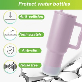 AIERSA 2Pcs Silicone Boot for Simple Modern Trek 40 oz Tumbler with Handle, Protective Water Bottle Bottom Sleeve Cover, Tumbler Accessories, Clear