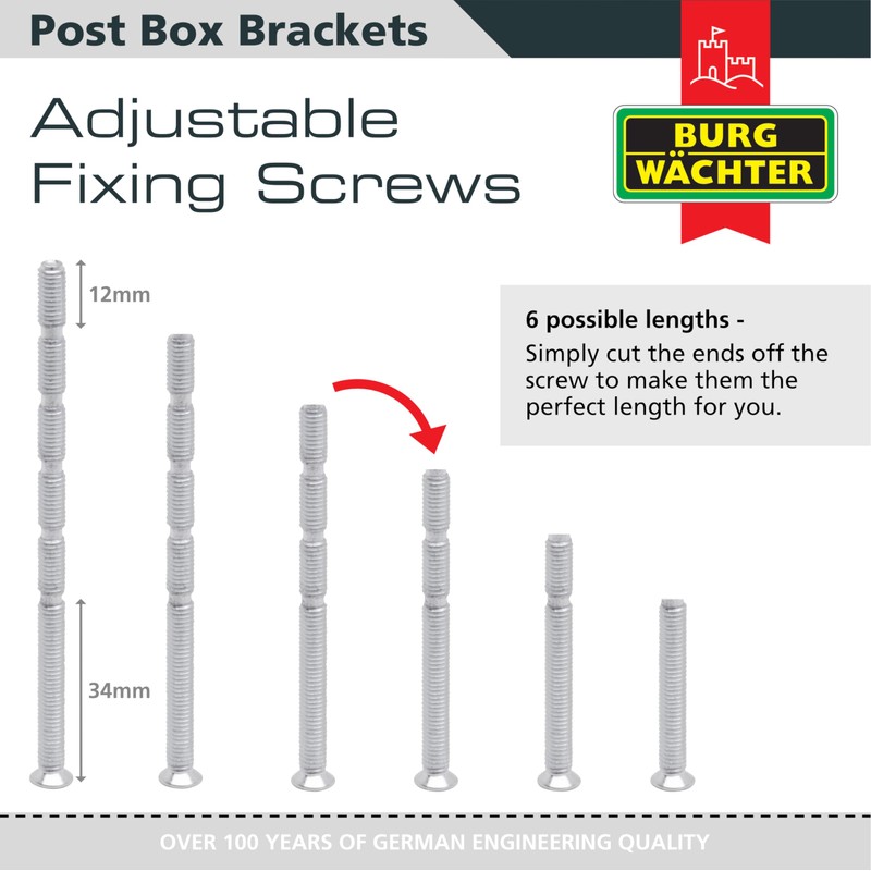 Burg-Wachter Adjustable Post Box Gate & Railing Mounting Bracket Kit,