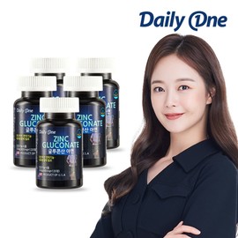 Daily One Zinc Gluconate 108g, 120 tablets x 5 containers, 20 month supply / 데일리원  글루콘산 아연 108g 120정 x 5통 20개월분
