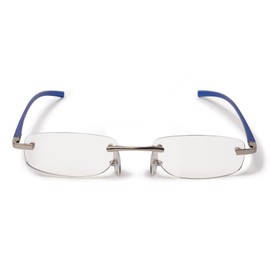 Visualites Pillow Lens Lightweight Aluminum Rimless Reading Glasses for Men & Women Model X