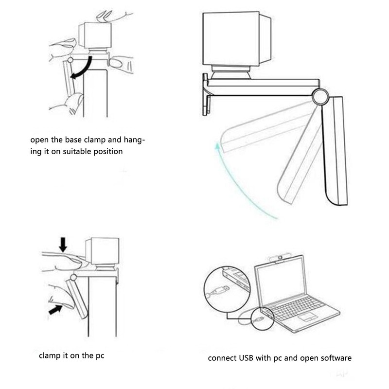 2K 30fps Webcam with Mic and Speaker, Auto Focusing Streaming