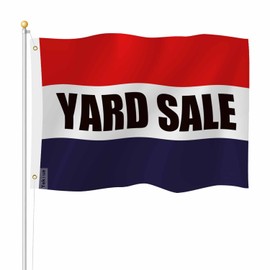 Yekiua Yard Sale Flag 3X5 Outdoor White Red Dark Blue Striped Double Sided Flags All Weather Long Lasting With 2 Brass Grommets