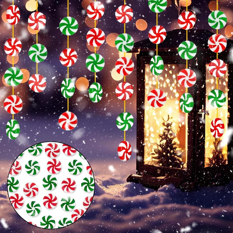 WELANE Christmas Candy Decor, 60 PCS Mini Red Green Christmas