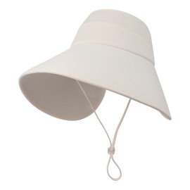 TINAYAUE Women's Summer Sun Hat Wide Brim Visor Hat Breathable Baseball Cap UV Protection Portable Beach Hat Empty Top Sun Hat Foldable Leisure Hat for Travel, Cycling, Holiday, Hiking, beige