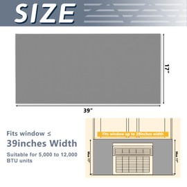 Flamorrow Window Air Conditioner Side Foam Panel, Full Surround Insulation Side Panels, Indoor Window Seal kit for Window AC Units, Summer and Winter Heat and Draft Insulating, Gray