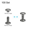 HARFINGTON 100 Sets Double Cap Leather Rivets, 6x8mm Round Cap