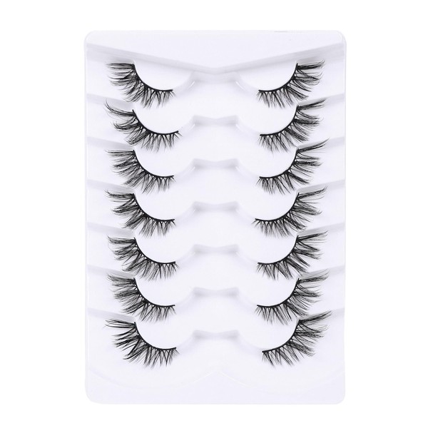 NALEESHIRE False Eyelashes Cat Eye Wispy Faux Mink Lashes Pack