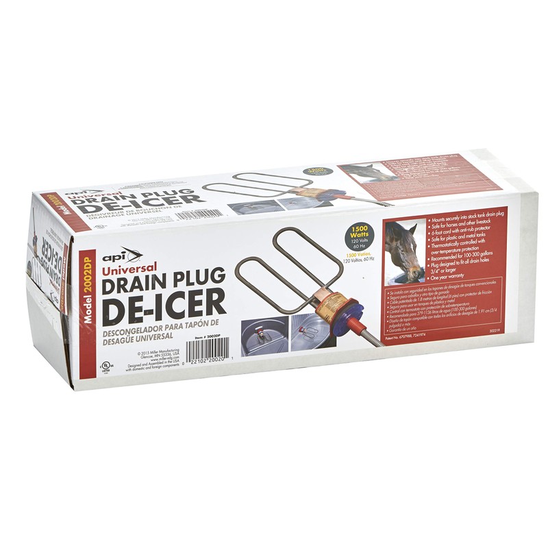 API® Stock Tank Water De-Icer | Universal Drain Plug De-Icer