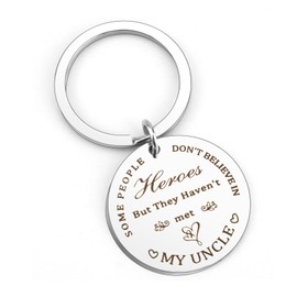 KutfxuiMR Uncle Fathers Day Gift, Uncle Stocking Stuffer Keychain Birthday Christmas Gifts from Niece from Nephew