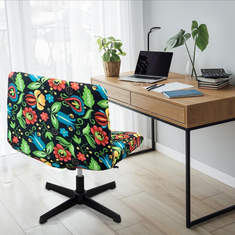 Armless Criss Cross Chair Cover Protectors Stretchable Removable Wide Seat