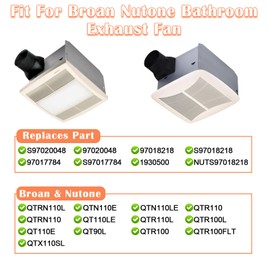 QTRN110L, QTRN110 Fan Motor Replacement, S97018218, 97018218, S97020048, 97020048 Bath Exhaust Fan Motor Assembly for Broan Nutone QTN110E, QTN110LE, QTR110, QT110LE, QTR110L, QTR100L, QT110E, QT90L.
