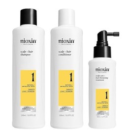 Nioxin Kit #1 de Crecimiento de Cabello, para Cabello Natural con Caída Moderada (3 Piezas: Shampoo 300ml + Acondicionador 300ml + Tratamiento 100ml)