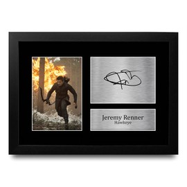 HWC Trading FR Jeremy Renner Hawkeye Gifts Printed Signed Autograph Picture for Movie Memorabilia Fans - A4 Framed