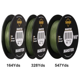 SeaKnight MANSTER W8 II 164Yds/ 328Yds/ 547Yds 8Strands PE Braided Line, Super Smooth-Abrasion Resistant-Low Memory-Zero Stretch Multifilament Fishing Lines
