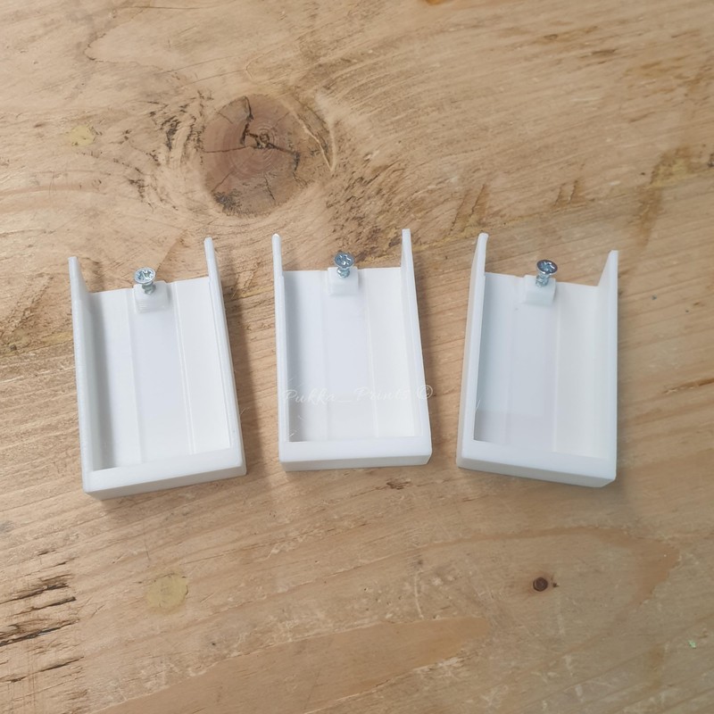 Generic 3 Pack Square Flag Hinge Replacement Covers, White, Plastic,