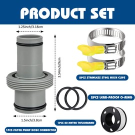 Pool Hose 38 mm Connector to 32 mm, Pool Hose Connector Pool Connection Set 38 mm, Pool Hose Connector, Pool Hose Connector Extension