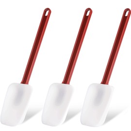 Silicone Rubber Spatula and Spoon Rubber Spatula Set of 3, High Heat Spatula Spoon, Commercial Spatula for Cooking, Commercial Rubber Spatula (3 Spoonula(14 Inches))