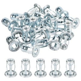 uxcell 50Pcs Multi-Grip Rivet Jack Nut, M5-0.8 Petal Carbon Steel Thread Zinc Finish Blind for Plastic Pressboard Hardboard Door Anchors Aluminium cladding Steel Pipe