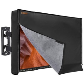 IC ICLOVER 48-50 inch Outdoor TV Cover, Roll up Front Flap with Non Scratch Soft Liner Protect LED Screen, Zipper Access Weatherproof TV Protector, Outside Waterproof Television Cover fit Wall Mount