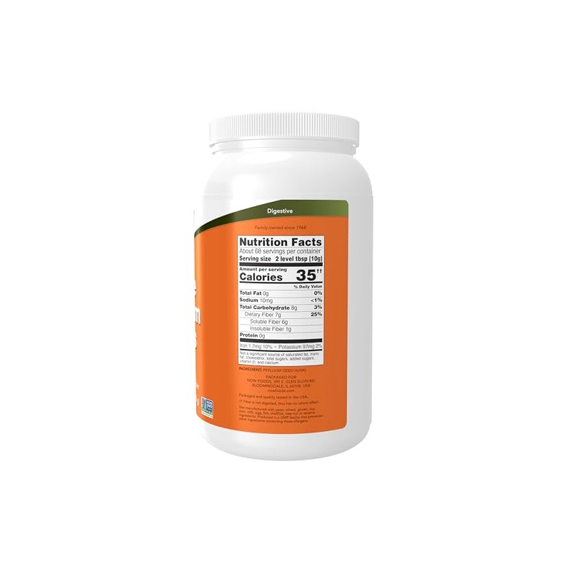 Now Psyllium Husk, WHOLE (24oz) | Now Cáscara de Psyllium