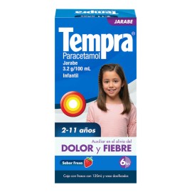 Jarabe Tempra Para El Dolor y Fiebre De Fresa Contenido 120 Ml