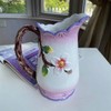 Minigift Ceramic Pitcher with Handle, 3D Hand-Painted Red Bird and
