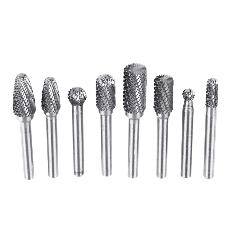8PCS Set Stone Carving Set Tungsten Steel Rotary Polishing Rotary