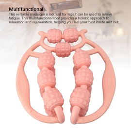 Circular Leg Clamp Massager, Relaxes Tight Muscles, Easy Rolling Massage, 15 Wheels, Pink, Indoor Sports Yoga Bodybuilding Equipment for Leg Arm Neck Full Body