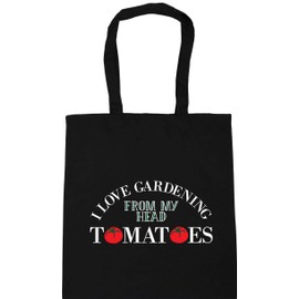 Hippowarehouse I Love Gardening From My Head Tomatoes Tote Shopping Gym Beach Bag 42cm x38cm, 10 litres