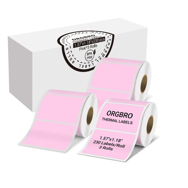 ORGBRO Thermal Labels for Z3 Portable Label Maker, 1.57"x1.18"(40x30mm), 230