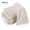 Pangda 100 Pieces 4 x 3 Inches Muslin Cotton Drawstring