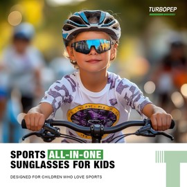 TURBOPEP 3Pack Kids Polarized Sunglasses - Youth Baseball Sunglasses for Boys Girls Age 3-12 Sports UV Protection Goggles