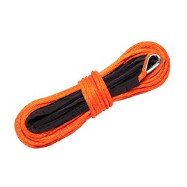 METOWARE Synthetic Winch Rope, 1/4" x 50ft 10000 LBS Winch Cable Line with Protective Sleeve Fits 4WD Off Road Vehicle UTV ATV SUV Truck (Orange)