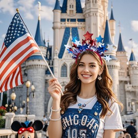 KiGoYaMi Independence Day Star Headband 4th of July Haiband for Women Patriotic Blue Red Star Heaband with Tassel Design Festive Hair Accessories for July 4th Celebrations