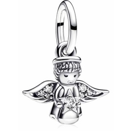 MSPOVOF Heart Christmas Animal Charms Bead for Bracelets and Necklaces S925 Sterling Silver Charms for Christmas Birthday Women Jewellery Gift, Cubic Zirconia