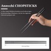 Annvchi 10 Pairs Japanese Chopsticks Black Chopsticks for Asian Crockery