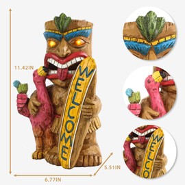 EPTUEGA Solar Lights Waterproof Outdoor Garden Decor- Easter Garden surf Tiki Statues for Patio Lawn Yard Decorations | Auto On/Off & Long Working Hours 11.42 inch Tall