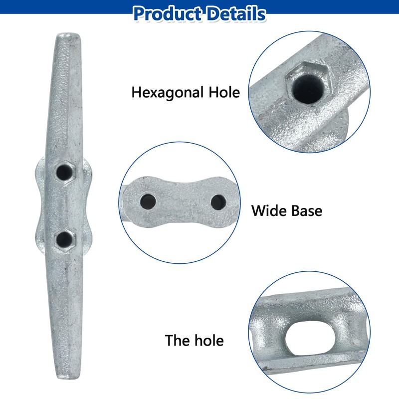 Dock Cleats 10 Inch 2 Pack, Hot Dipped Galvanized Cast