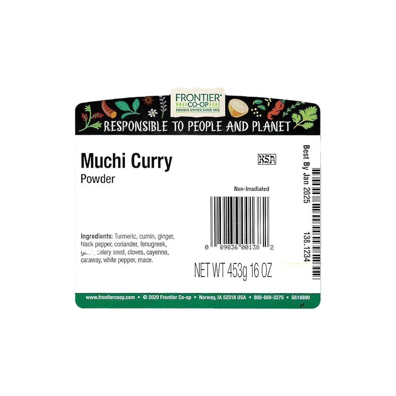 Frontier Co-op Curry Powder, Muchi, 1 lb., 16 ounces
