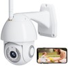 SURFOU 2K Security Camera Outdoor, 360° Pan-Tilt View, 3MP PTZ
