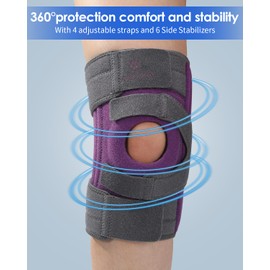 ABYON Knee Support for Men & Women Arthritis, Meniscus Tear, ACL, Knee Brace with Triple Side Stabilizers and Adjustable 360° Wraparound Strap for Maximum Knee Pain Support and Fast Recovery