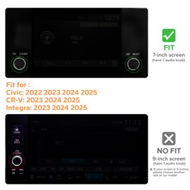 Polodunn Accessories for Honda Civic 2022-2025, CRV 2023-2025 & Acura Integra 2023-2025 (Fit 7"Screen/2 Audio Knobs), 12pcs Knob Covers - Hazard Light, A/C, Air Vent, Audio, Push-Start Button (Orange)