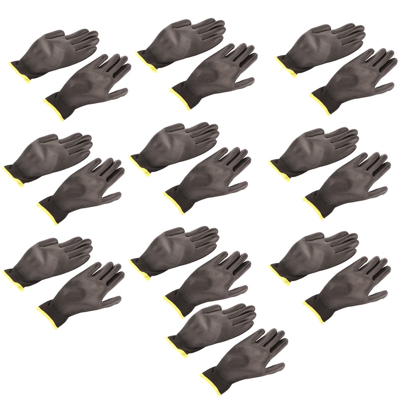 10 Pairs Safety Work Gloves PU Coated Static Proof Nylon