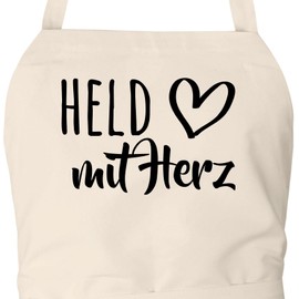 Huuraa Apron Hero with Heart Gift Cotton Hero Gift Idea, natural, One size fits all