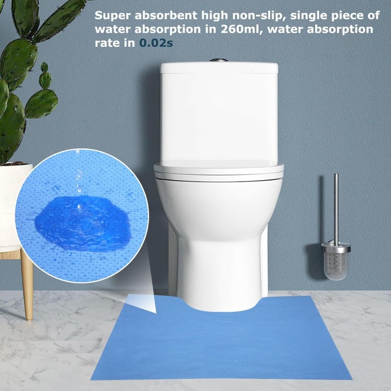 Upgraded 25 Pack Disposable Toilet Mats,Super Absorbent & Non-Slip Pads