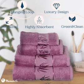 Marmaris Co. Set of 4 Luxury Super Soft Towels – Premium Viscose Derived from Bamboo & Turkish Cotton for The Ultimate Bath Experience