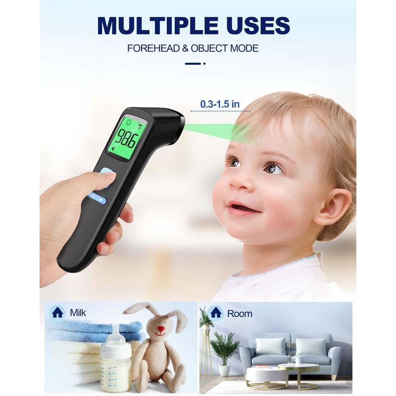 ANMEATE ANMEATE No-Touch Forehead Thermometer for Adults, Infrared Digital Thermometer